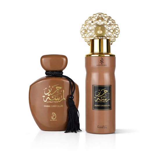 Arabiyat Lamsat Harir Dubai Chocolate Duo Set – 100ml Eau De Parfum & 200ml Perfume Spray