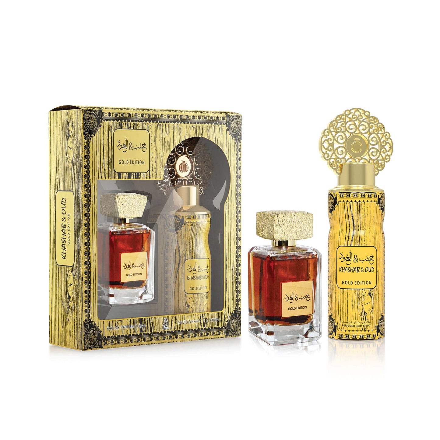 ARABIYAT KHASHAB & OUD GOLD EDP 100ML + DEO 200ML
