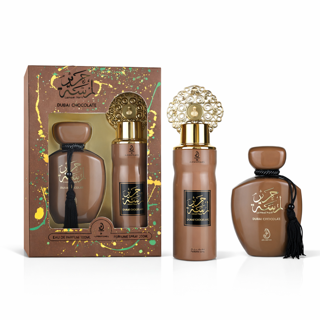 Arabiyat Lamsat Harir Dubai Chocolate Duo Set – 100ml Eau De Parfum & 200ml Perfume Spray