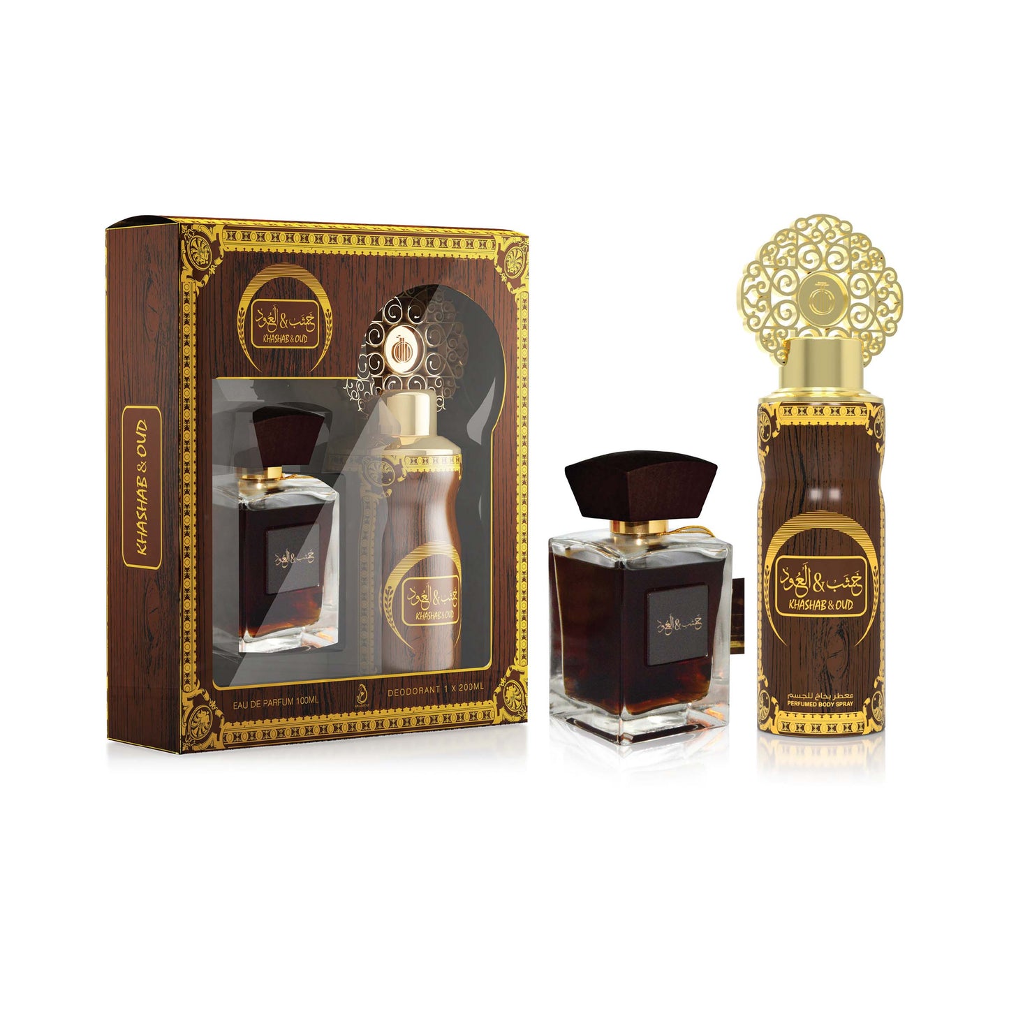 ARABIYAT KHASHAB & OUD BROWN EDP 100ML + DEO 200ML